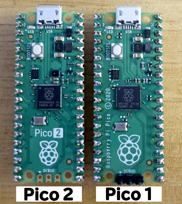 Pico 2のサイズやピン配列はPico 1と同一