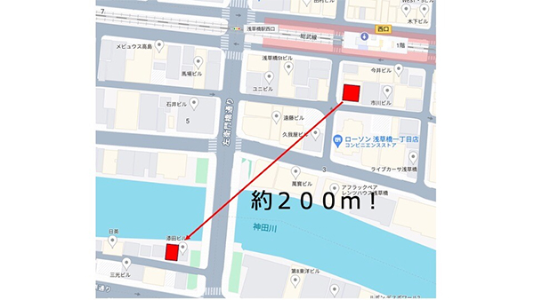 移転先を示す地図